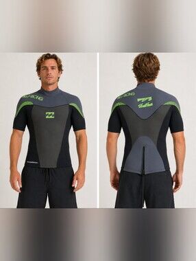 billabong the foil flatlock 202 short sleeve wetsuit men's m